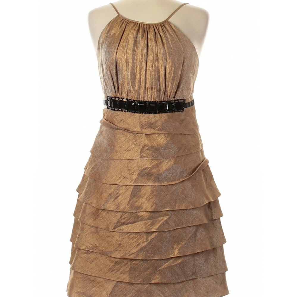 I.N. Studio Bronze Ruffle Dress